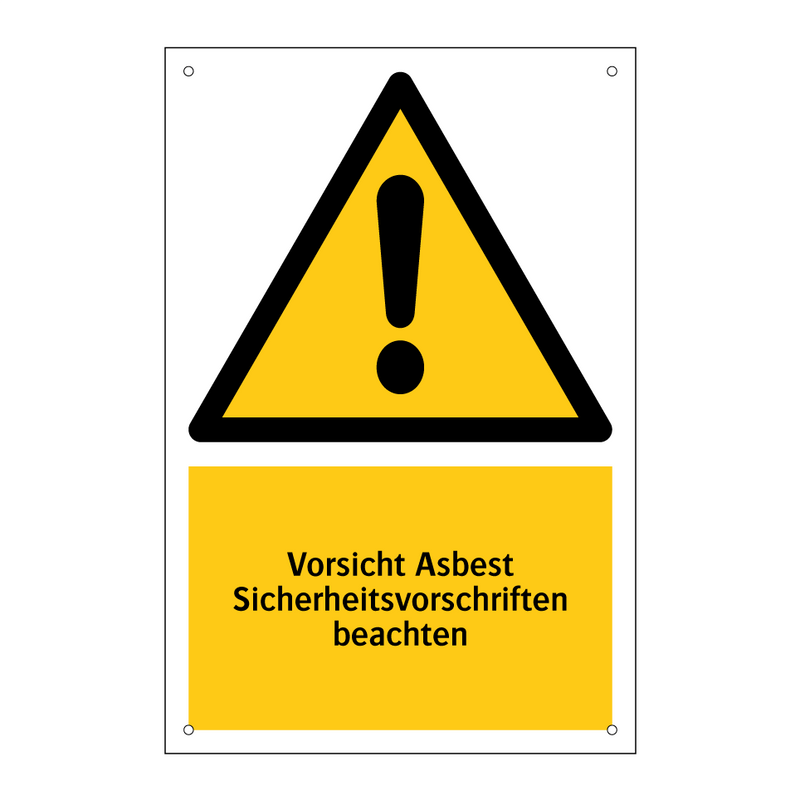 Vorsicht Asbest Sicherheitsvorschriften beachten