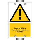 Vorsicht Asbest Sicherheitsvorschriften beachten