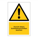 Vorsicht Asbest Sicherheitsvorschriften beachten