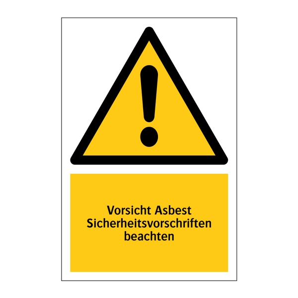 Vorsicht Asbest Sicherheitsvorschriften beachten