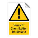 Vorsicht Chemikalien im Einsatz