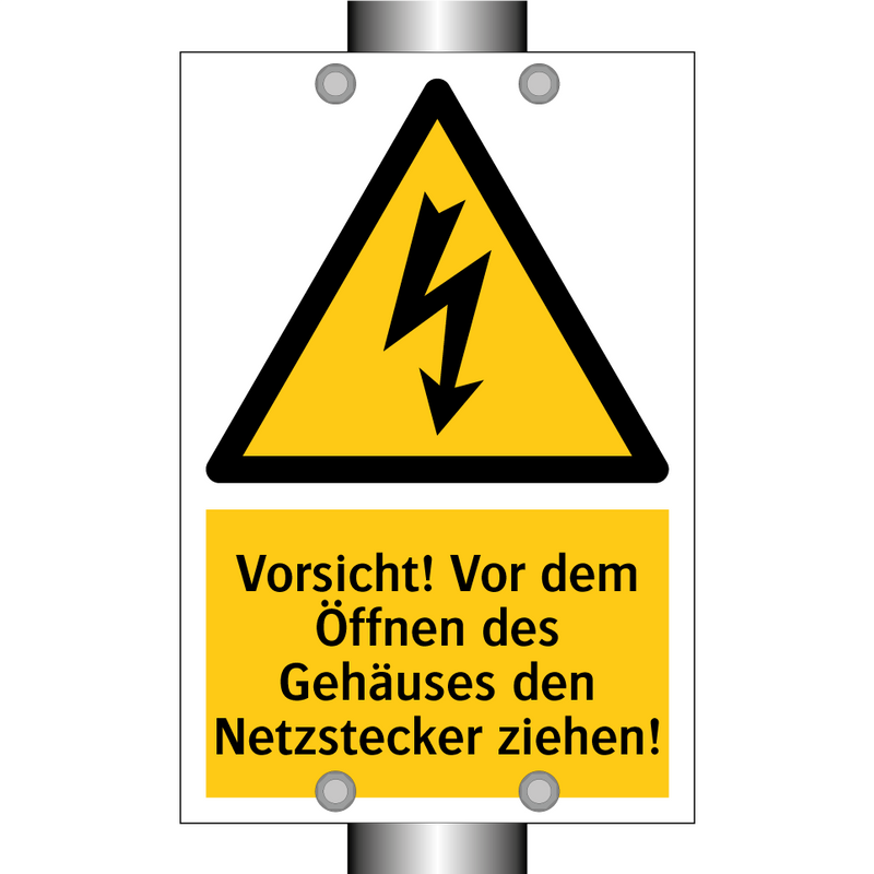 Vorsicht! Vor dem Öffnen des Gehäuses den Netzstecker ziehen!