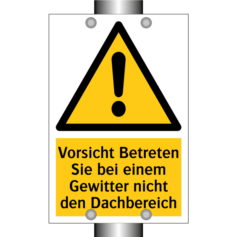 Vorsicht Betreten Sie bei einem Gewitter nicht den Dachbereich