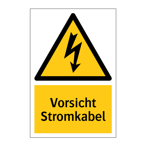 Vorsicht Stromkabel