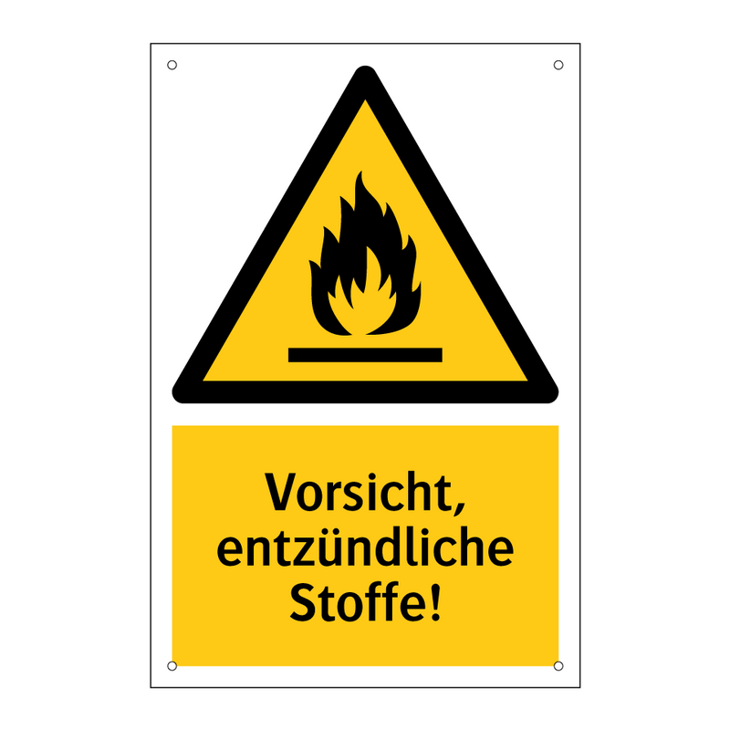 Vorsicht, entzündliche Stoffe!
