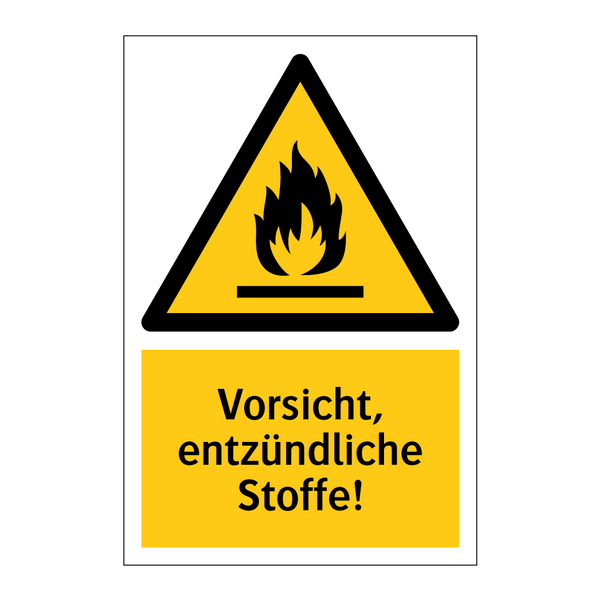Vorsicht, entzündliche Stoffe!