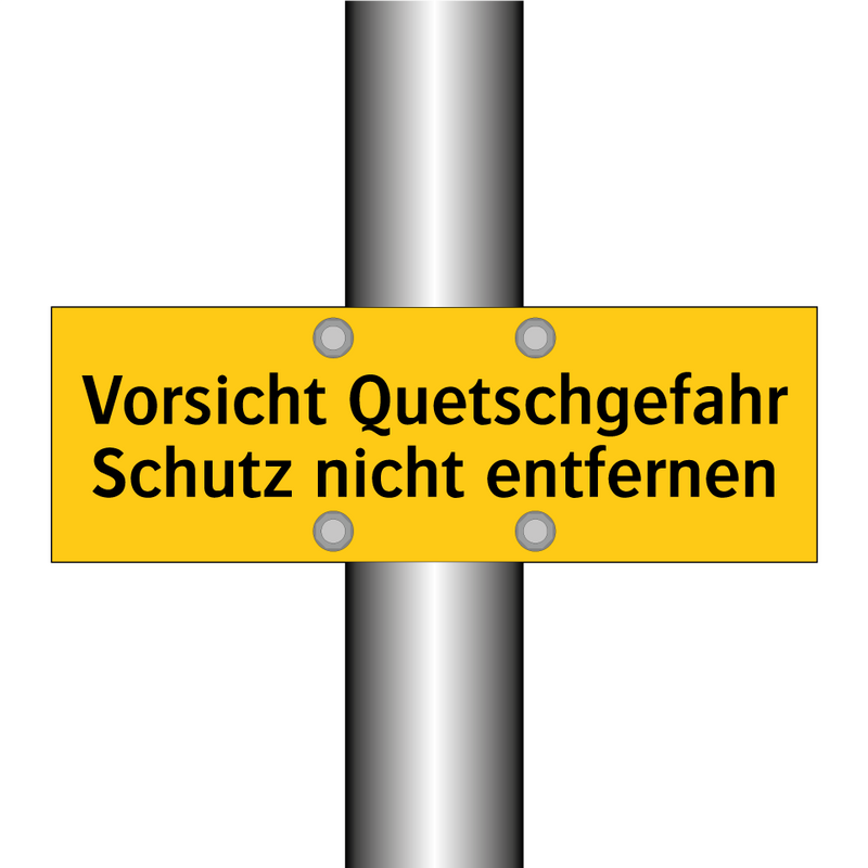 Vorsicht Quetschgefahr Schutz nicht entfernen