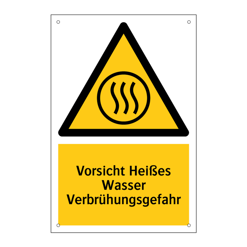 Vorsicht Heißes Wasser Verbrühungsgefahr