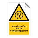 Vorsicht Heißes Wasser Verbrühungsgefahr