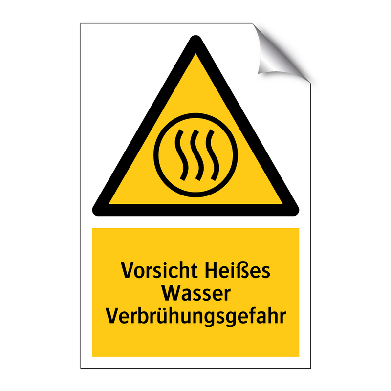 Vorsicht Heißes Wasser Verbrühungsgefahr
