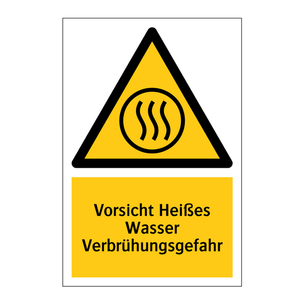 Vorsicht Heißes Wasser Verbrühungsgefahr
