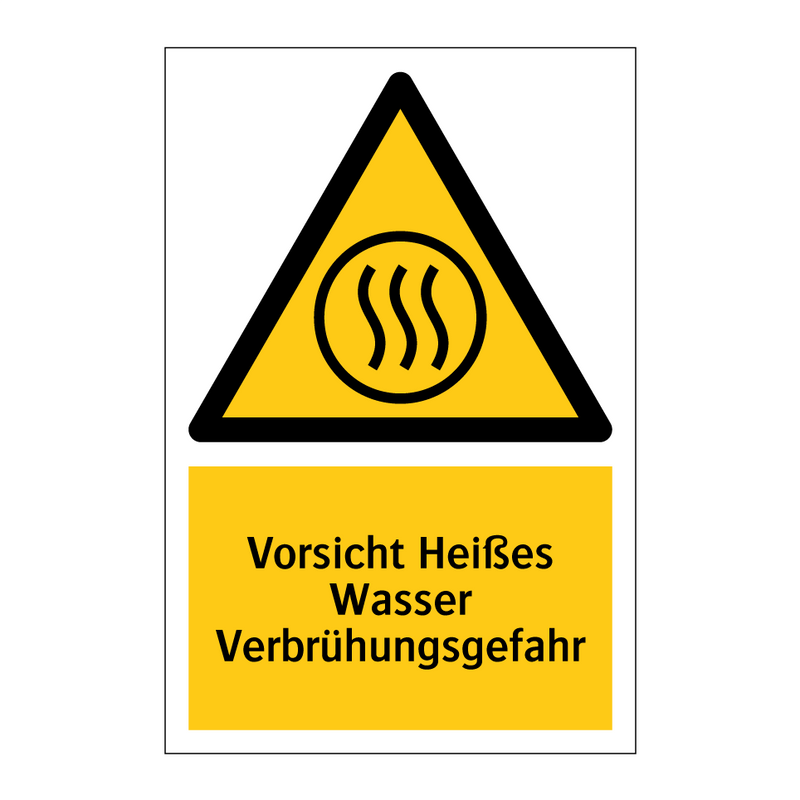 Vorsicht Heißes Wasser Verbrühungsgefahr