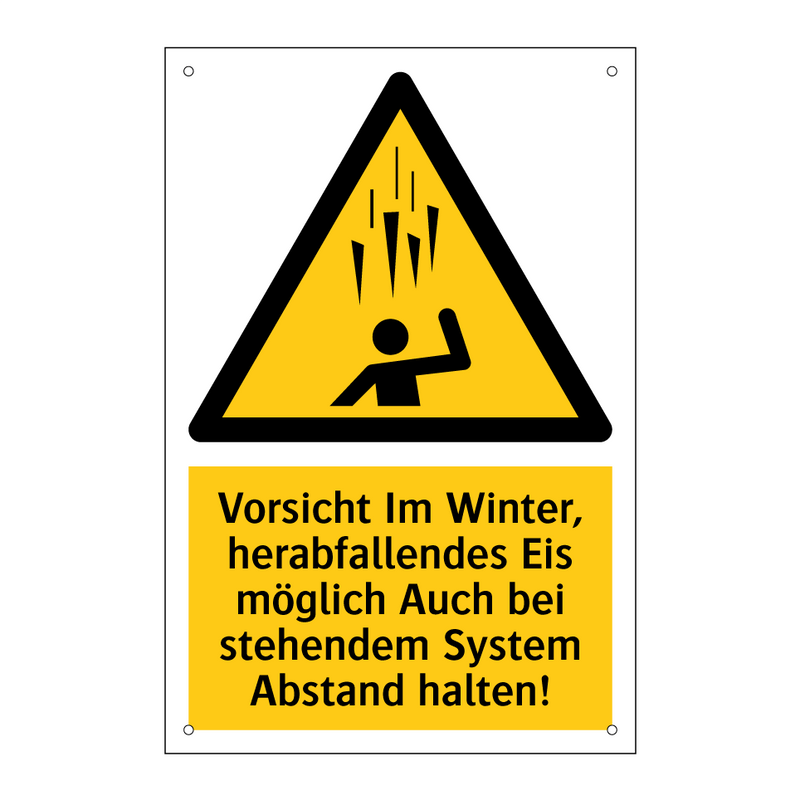 Vorsicht Im Winter, herabfallendes Eis möglich Auch bei stehendem System Abstand halten!