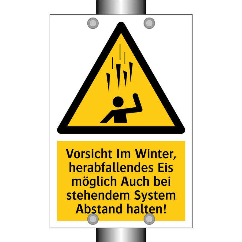 Vorsicht Im Winter, herabfallendes Eis möglich Auch bei stehendem System Abstand halten!