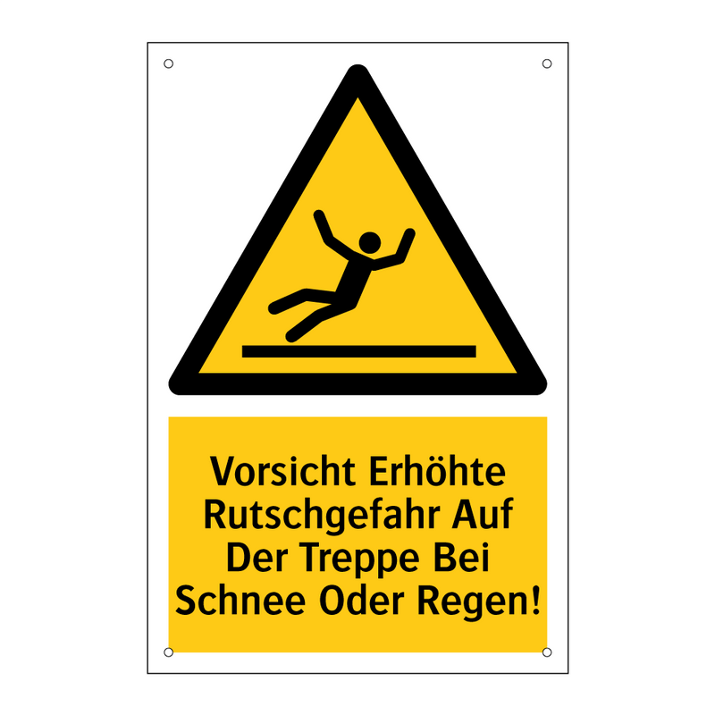 Vorsicht Erhöhte Rutschgefahr Auf Der Treppe Bei Schnee Oder Regen!