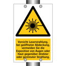 Vorsicht Laserstrahlung, bei geöffneter Abdeckung, vermeiden Sie die Exposition von Augen oder Haut gegenüber direkter oder gestreuter Strahlung.