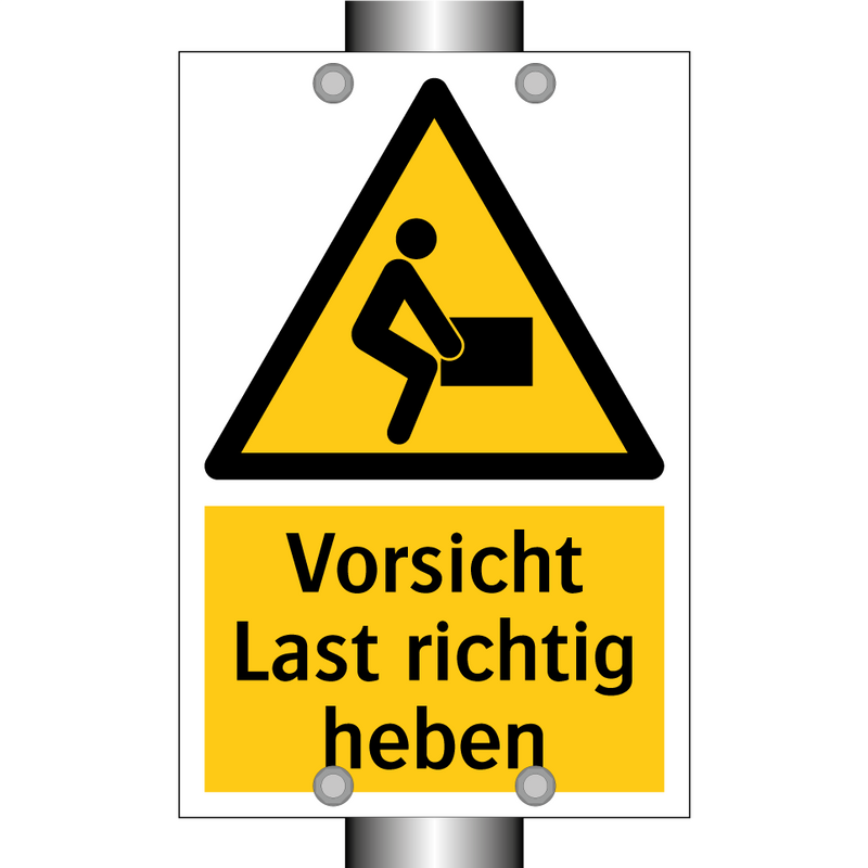Vorsicht Last richtig heben