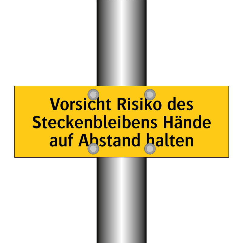 Vorsicht Risiko des Steckenbleibens Hände auf Abstand halten