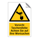 Vorsicht Taschendiebe Achten Sie auf Ihre Wertsachen