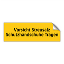 Vorsicht Streusalz Schutzhandschuhe Tragen