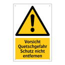 Vorsicht Quetschgefahr Schutz nicht entfernen