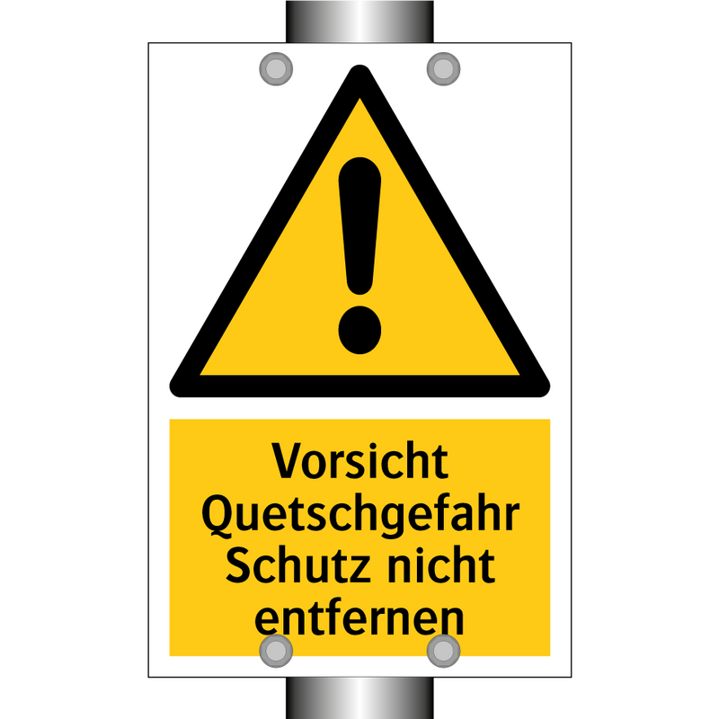 Vorsicht Quetschgefahr Schutz nicht entfernen