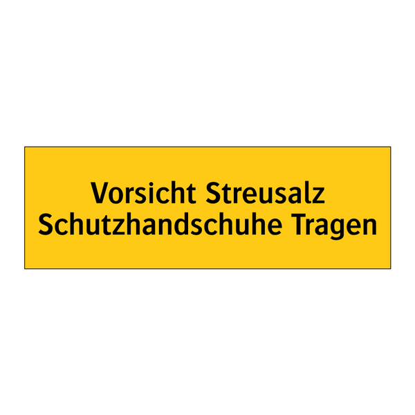 Vorsicht Streusalz Schutzhandschuhe Tragen
