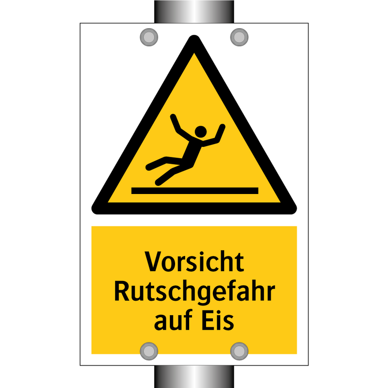 Vorsicht Rutschgefahr auf Eis