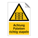 Achtung Paletten richtig stapeln
