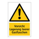 Vorsicht Lagerung leerer Gasflaschen