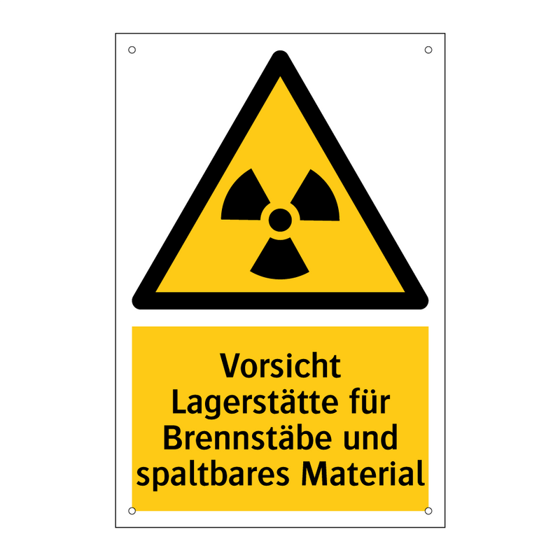 Vorsicht Lagerstätte für Brennstäbe und spaltbares Material