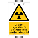 Vorsicht Lagerstätte für Brennstäbe und spaltbares Material