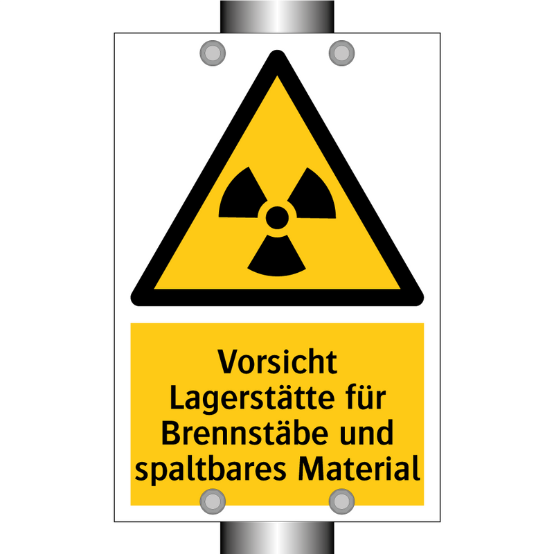 Vorsicht Lagerstätte für Brennstäbe und spaltbares Material