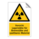 Vorsicht Lagerstätte für Brennstäbe und spaltbares Material
