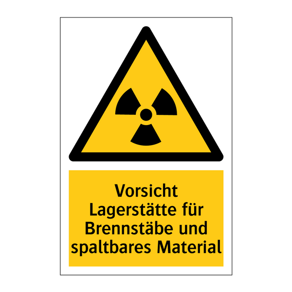Vorsicht Lagerstätte für Brennstäbe und spaltbares Material