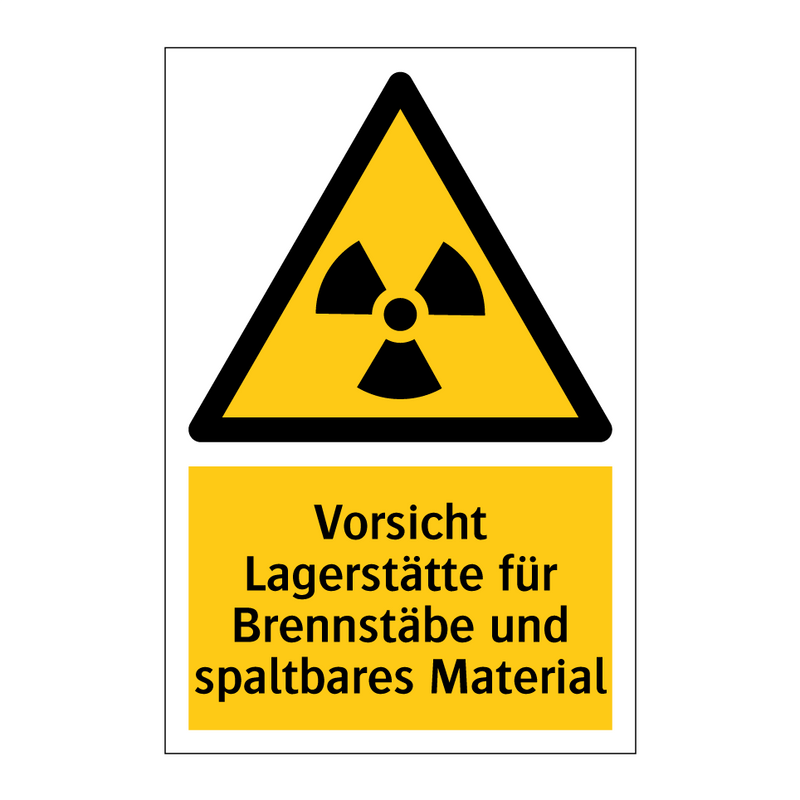 Vorsicht Lagerstätte für Brennstäbe und spaltbares Material