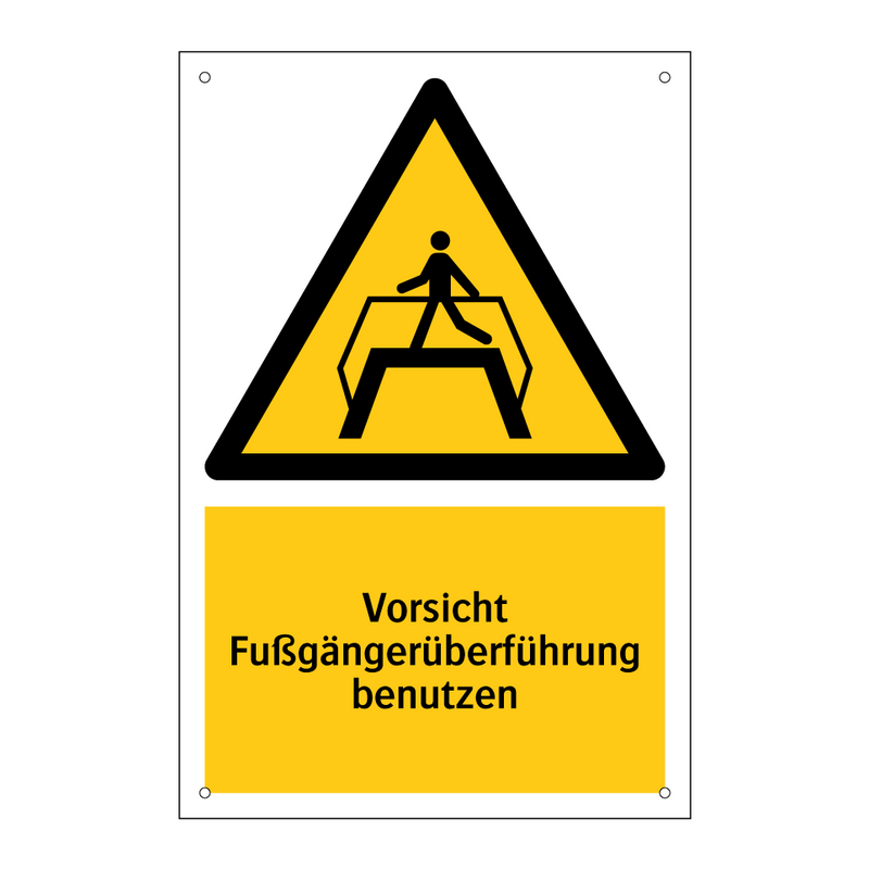 Vorsicht Fußgängerüberführung benutzen