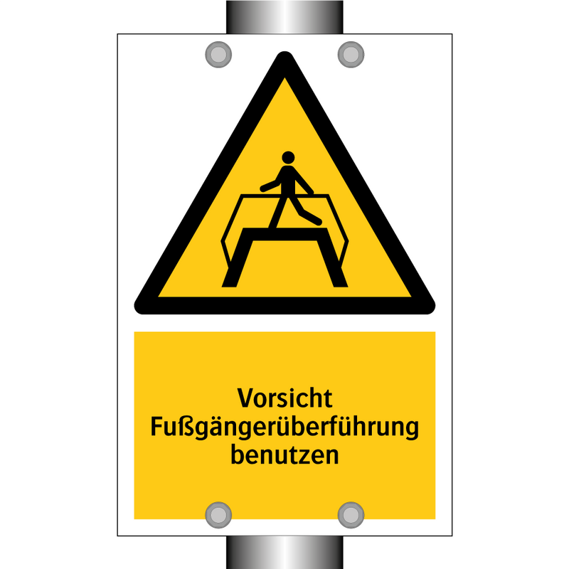 Vorsicht Fußgängerüberführung benutzen