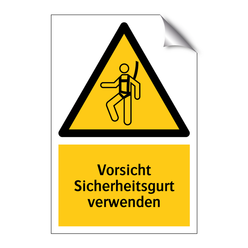 Vorsicht Sicherheitsgurt verwenden