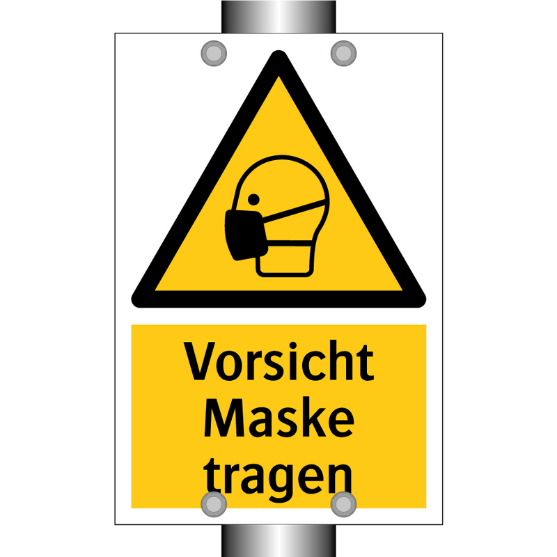 Vorsicht Maske tragen