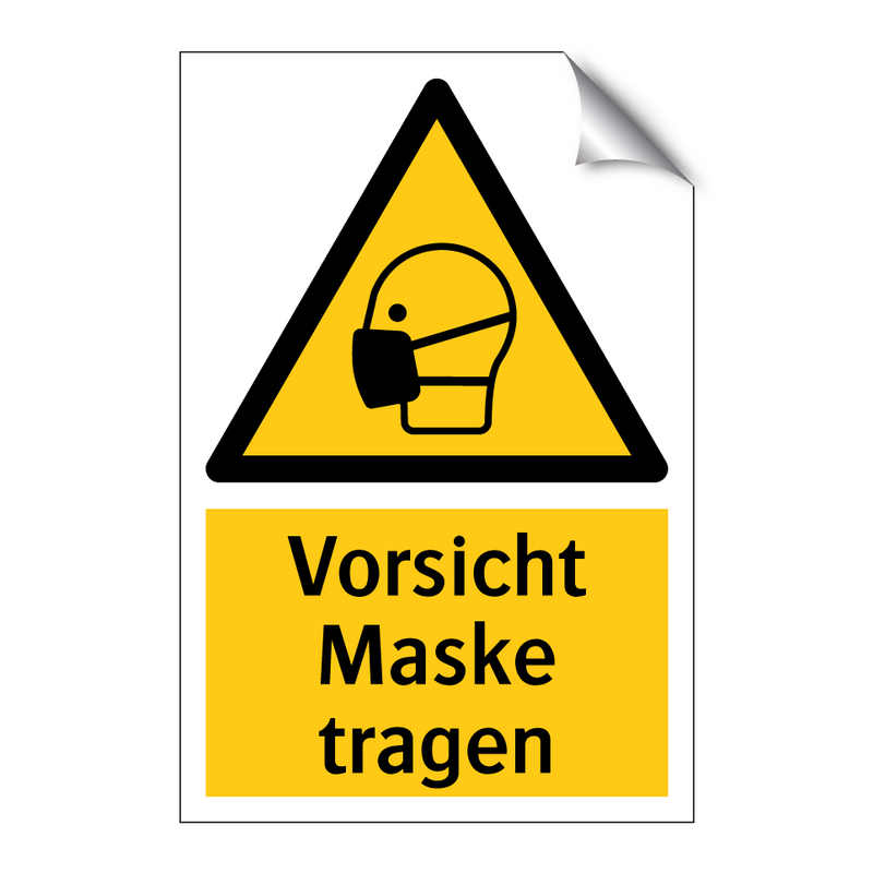 Vorsicht Maske tragen
