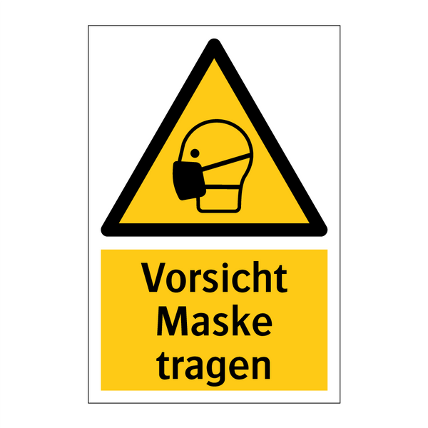 Vorsicht Maske tragen