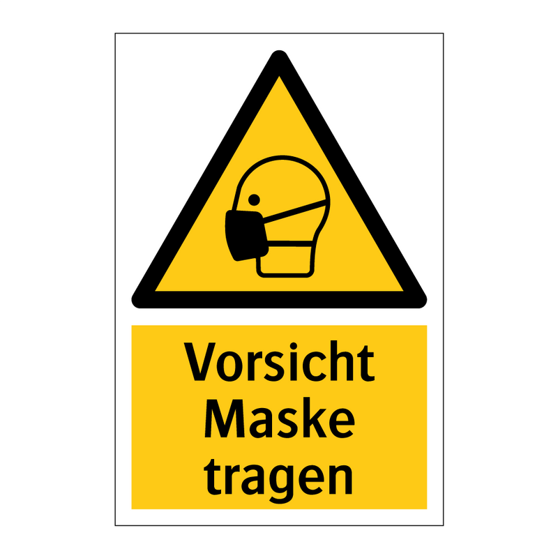 Vorsicht Maske tragen