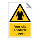 Vorsicht Laborkittel tragen