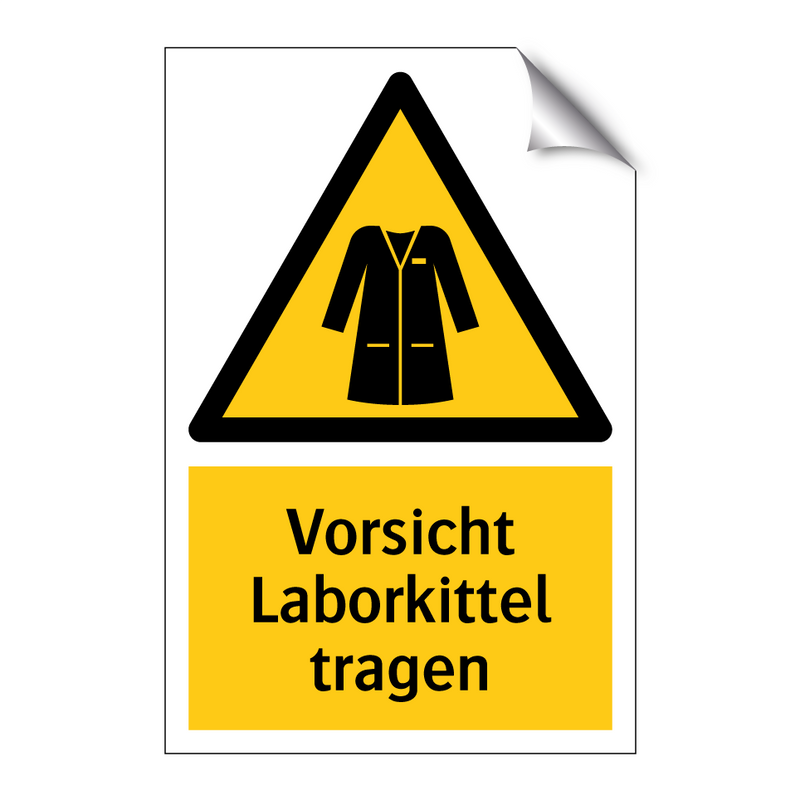 Vorsicht Laborkittel tragen