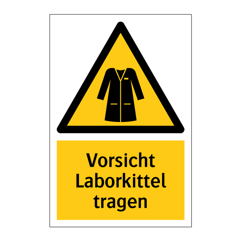 Vorsicht Laborkittel tragen