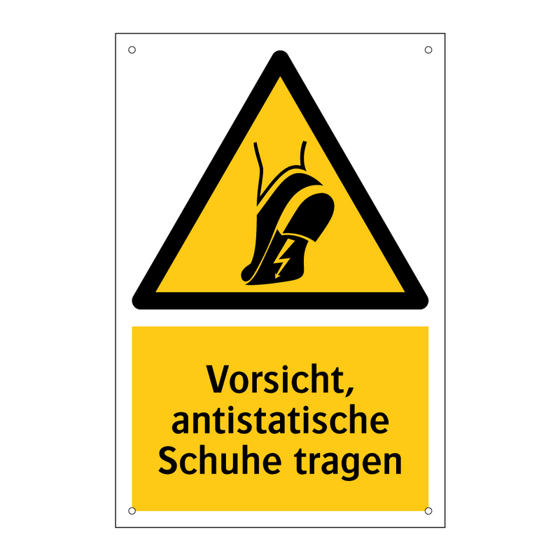 Vorsicht, antistatische Schuhe tragen