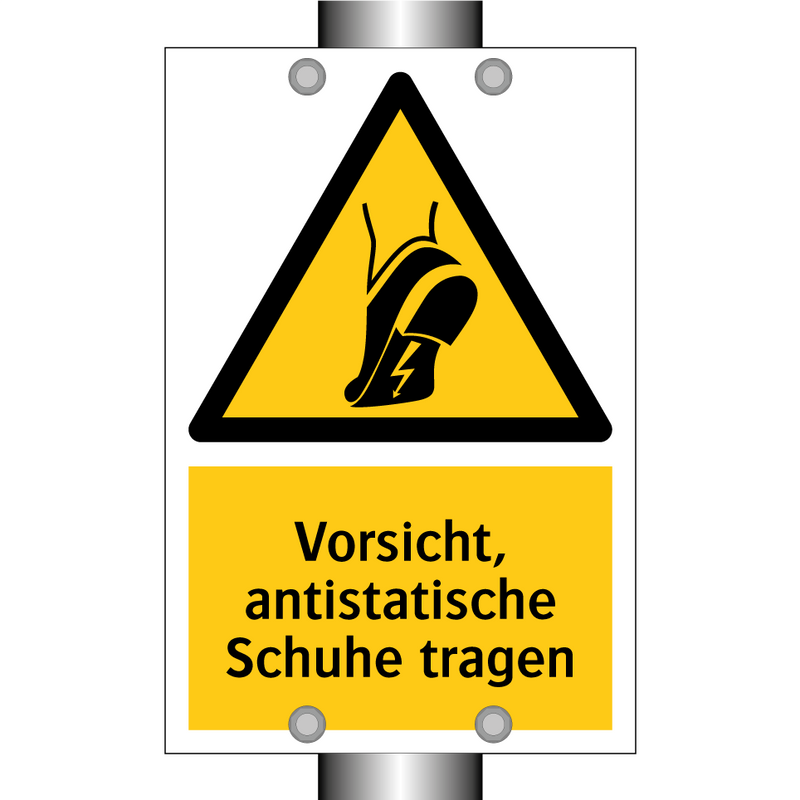 Vorsicht, antistatische Schuhe tragen