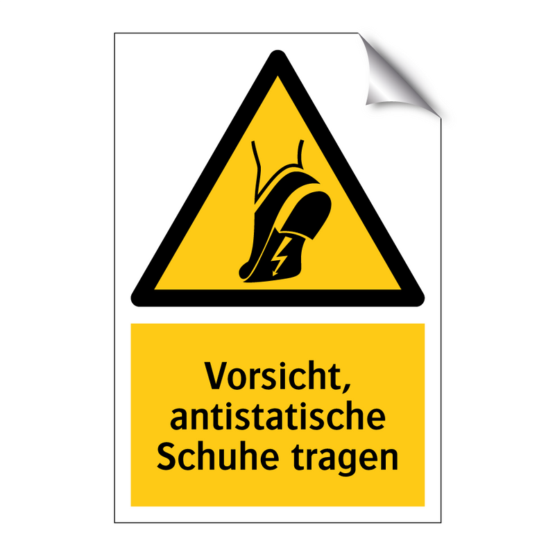 Vorsicht, antistatische Schuhe tragen