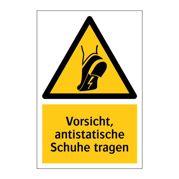 Vorsicht, antistatische Schuhe tragen